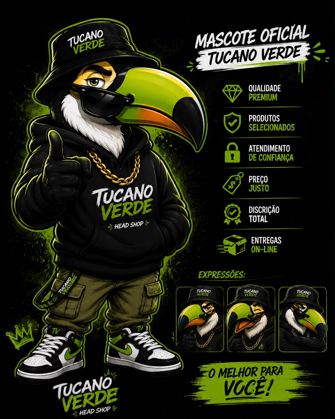 Tukão, mascote oficial da Tucano Verde
